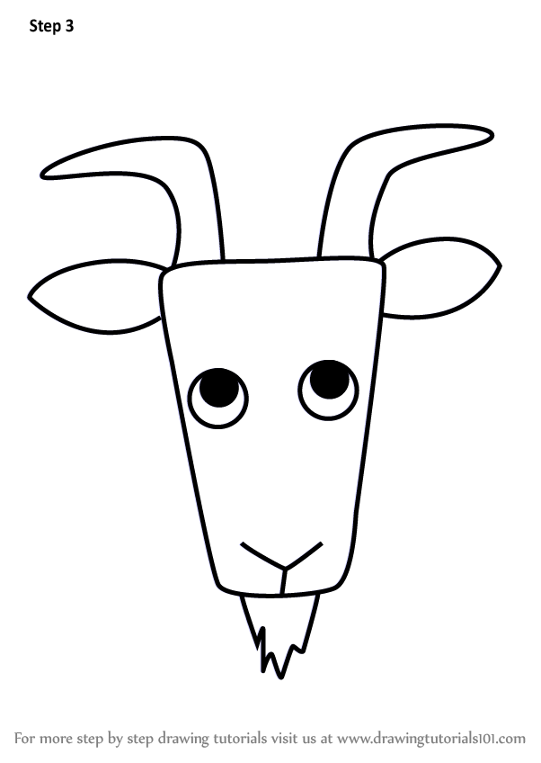 602x848 Learn How To Draw A Wild Goat Face For Kids