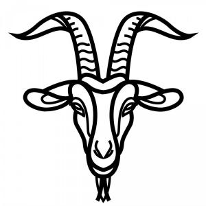 300x300 linear stylized drawing goats head vector studiogrfx