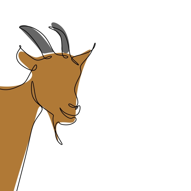 640x640 Goat Continuous Line Drawing With Color, Goat, Art, Wild Png