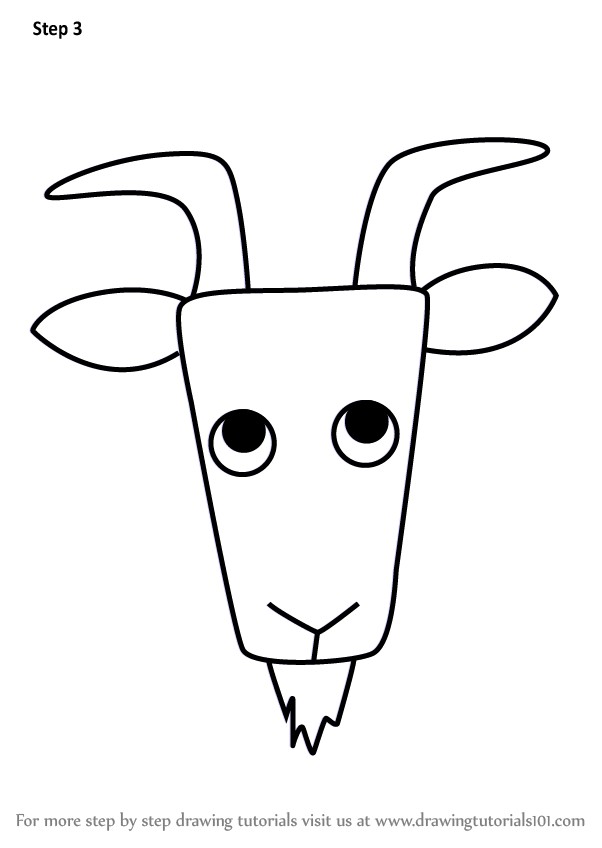 602x848 Goat Head Line Icon Outline For Face Drawing