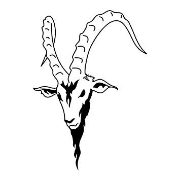 355x355 Goat Skull Hanging On The Wall Vinyl Sticker, Stickers Decal
