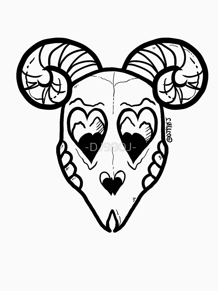 750x1000 Heart Goat Skull T Shirt