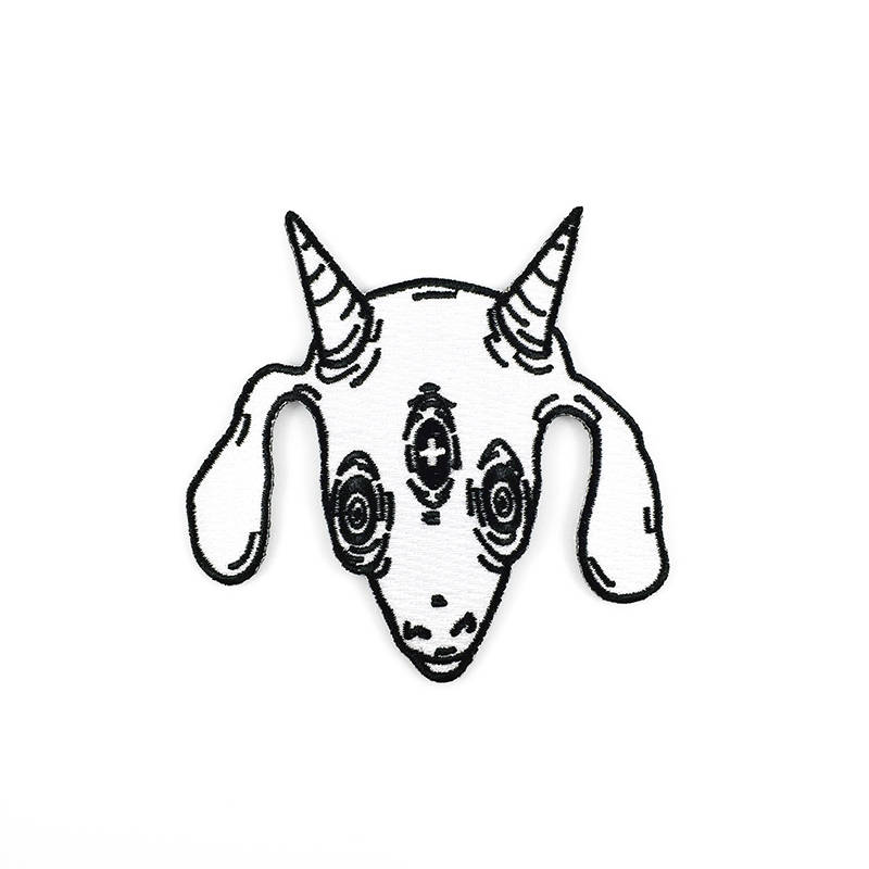 800x800 three eyed goat patch embroidered iron on patch etsy