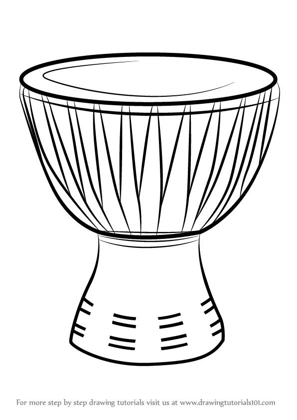 596x842 Learn How To Draw An African Drum