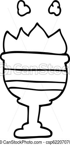 229x470 Line Drawing Cartoon Flaming Goblet