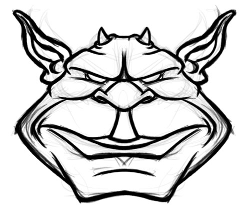 500x417 Green Goblin Cartoon Character Monster Drawing