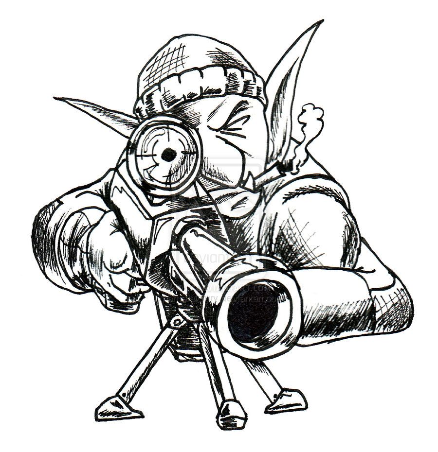 900x930 Goblin Military Drawing