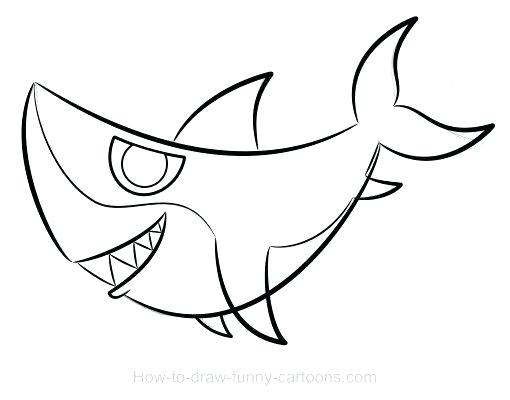 510x400 Shark Drawings How To Draw A Shark Head Step Cartoon Shark