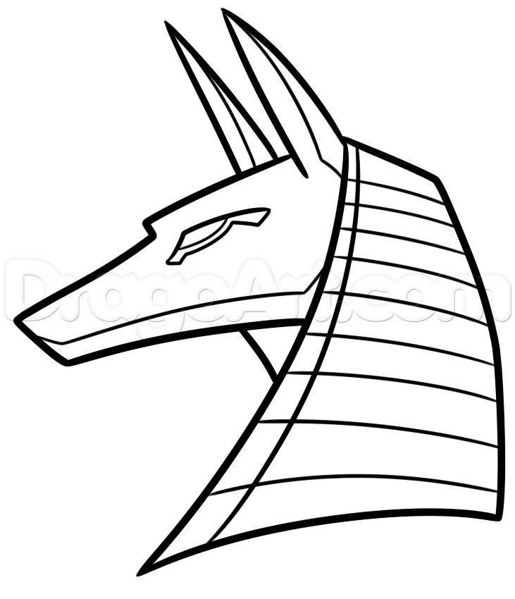 731x850 Drawing Anubis Easy, Step