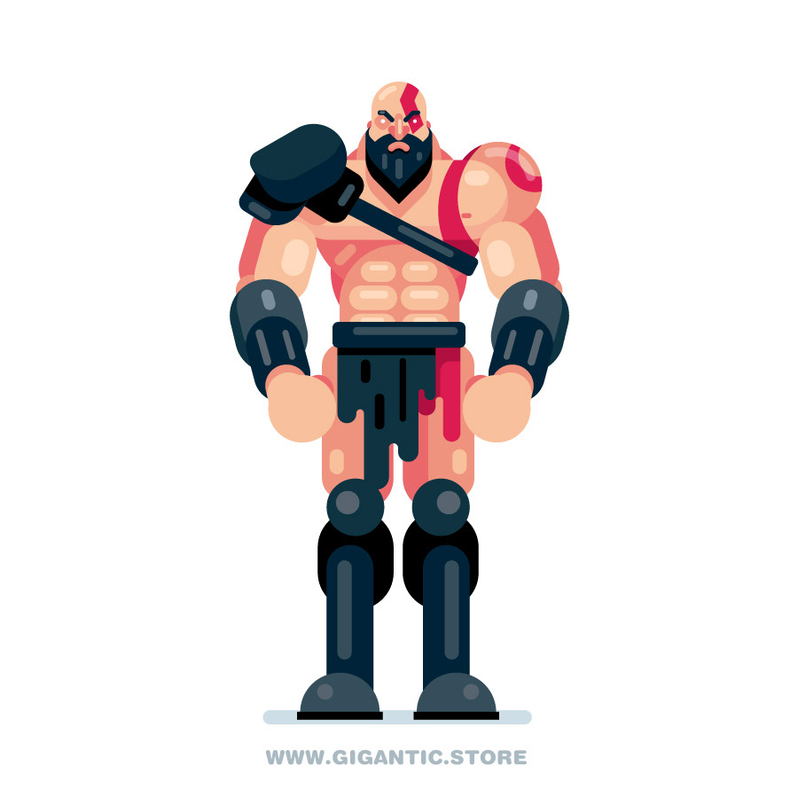 900x900 Flat Design Kratos From God Of War On Behance