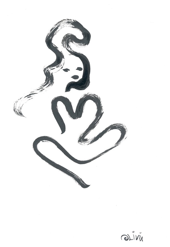 708x1024 seated goddess original drawing charmaine olivia