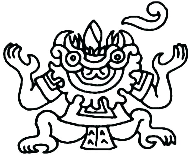 600x515 Aztec Coloring Pages Calendar Coloring