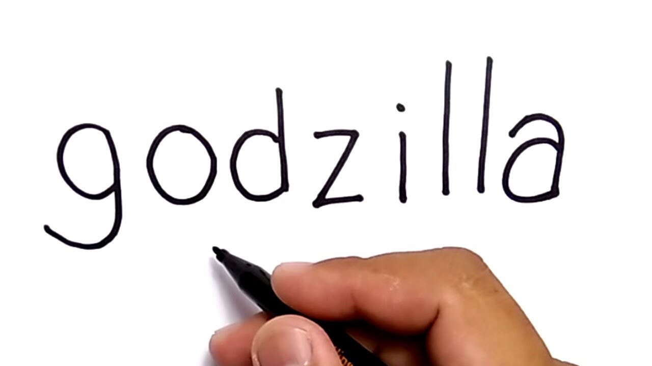 1280x720 Very Easy ! How To Turn Words Godzilla Into Cartoons For Kids
