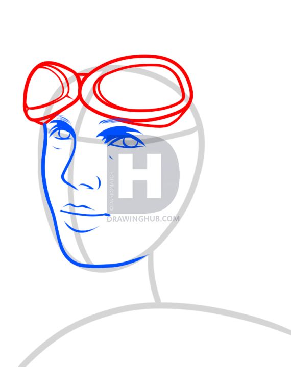 570x720 How To Draw Amelia Earhart, Amelia Earhart, Step