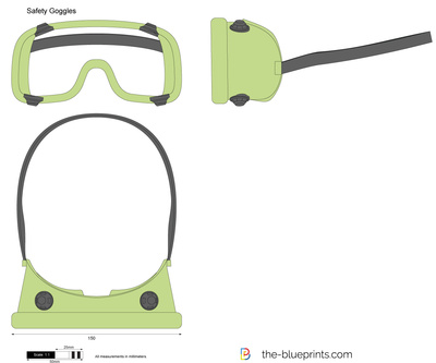 400x333 Safety Goggles Vector Drawing