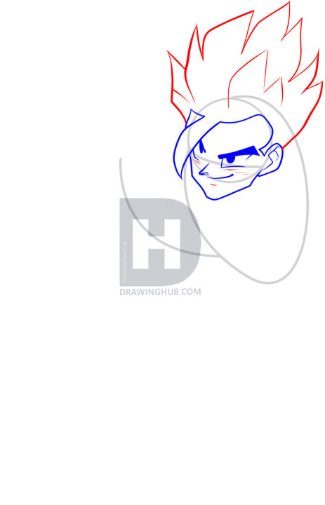 463x720 How To Draw Son Gohan, Step