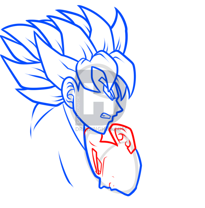 710x720 How To Draw A Goku And Vegeta Yin Yang, Step