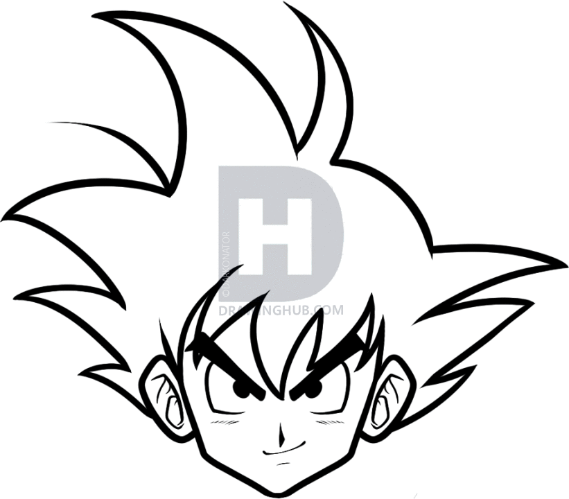 821x720 How To Draw Goku Easy, Step
