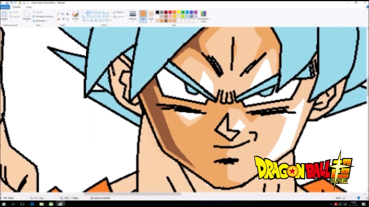 1280x720 Drawing Goku Super Saiyan Blue In Ms Paint