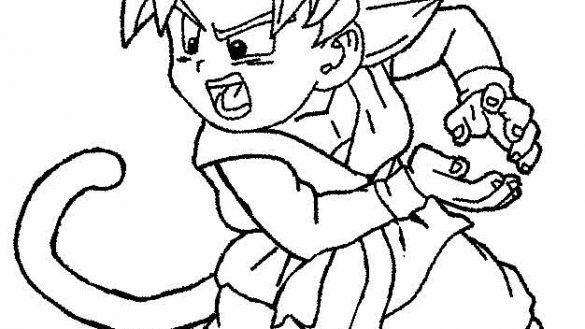 585x329 Goku Super Saiyan Coloring Pages Comfy Fresh Ultimate Intended