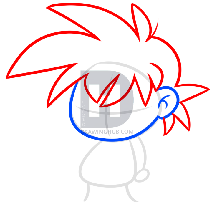 737x720 How To Draw Kawaii Goku, Step
