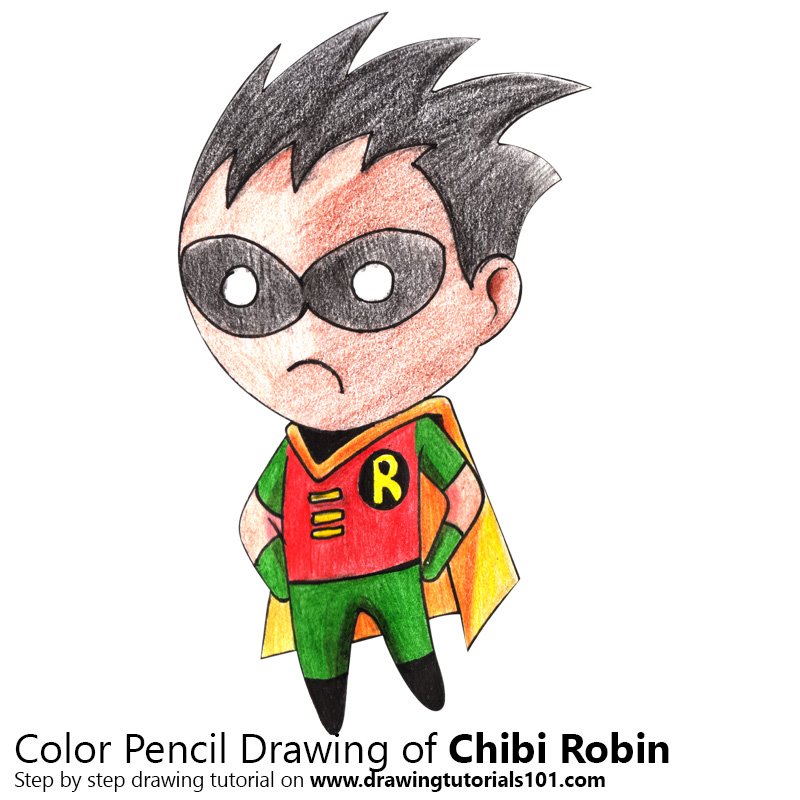 800x800 Chibi Robin Colored Pencils