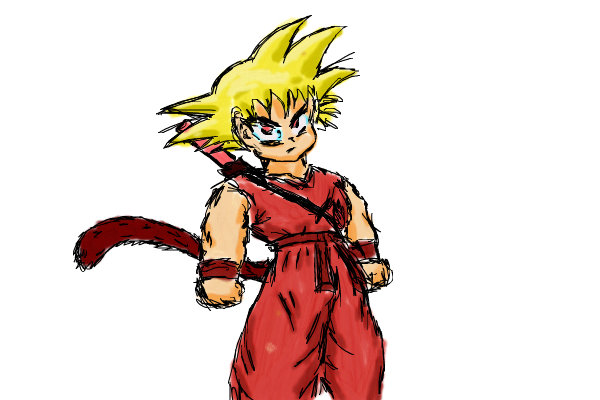 600x400 Kid Goku Ssj An Anime Speedpaint Drawing