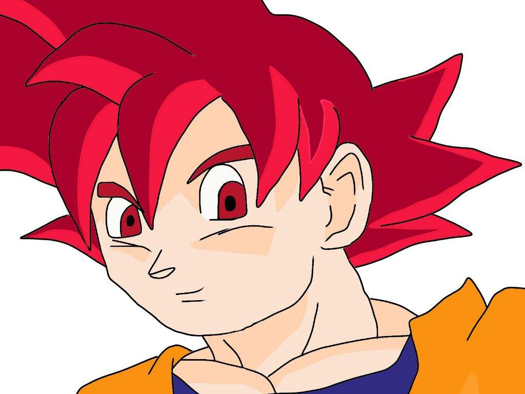 1024x768 Super Saiyan God Goku Digital Drawing Dragonballz Amino