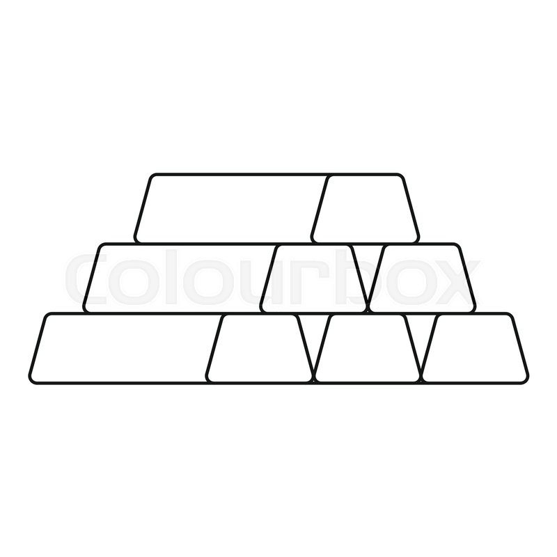 800x800 Gold Bar Icon Outline Illustration Of Stock Vector Colourbox