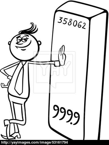 384x512 Businessman With Gold Bar Cartoon Vector