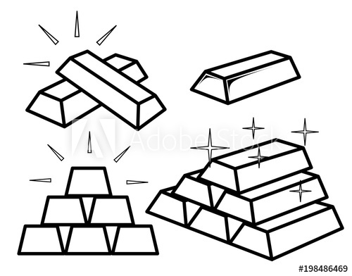 500x392 Gold Bar Icon Set