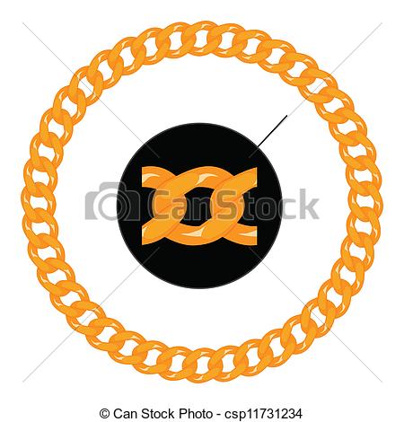 450x470 golden chain pattern and shape of circle link gold chain