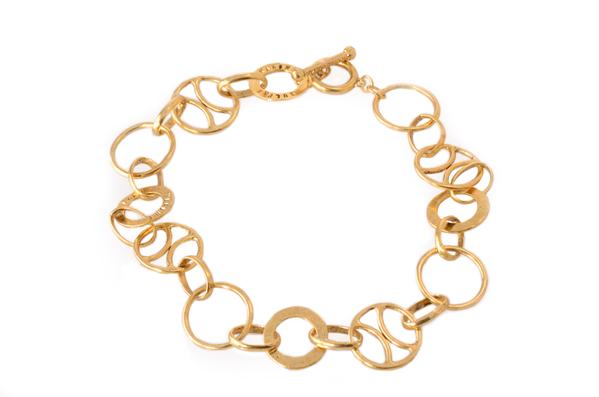 599x397 Karine Sultan Antiqued Gold Chain Collar Necklaceracelet