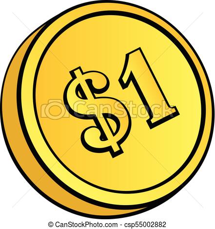 441x470 gold coin with dollar sign gold coin with dollar sign vector