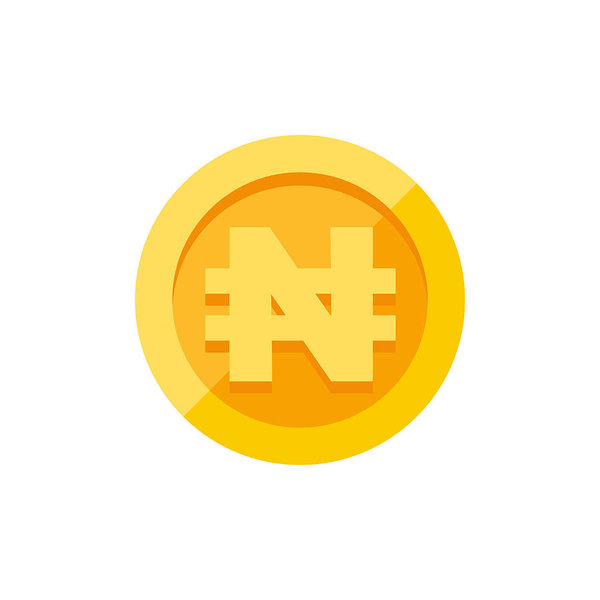 600x600 Nigerian Naira Currency Symbol On Gold Coin Flat Style Art Print