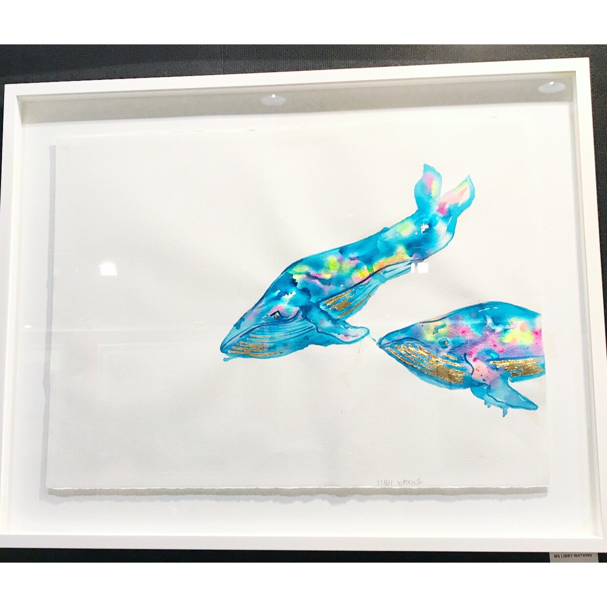 1242x1242 Rainbow Whales In With Gold Leaf Highlights Made To Order