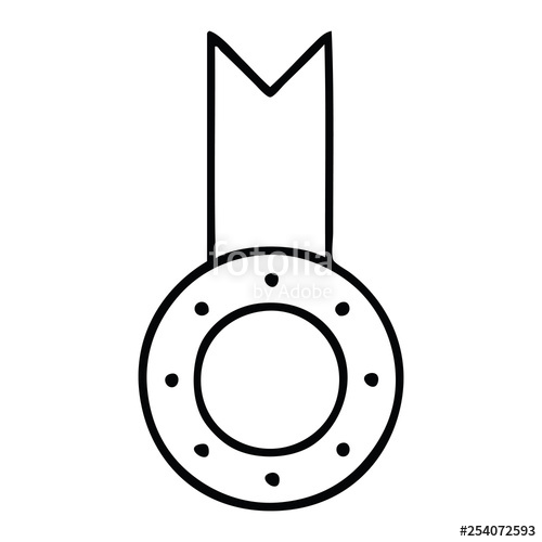 500x500 Line Drawing Cartoon Gold Medal Stock Image And Royalty Free