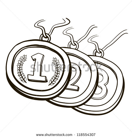 450x470 Gold Medal Black And White Clipart