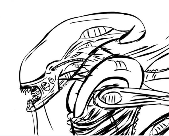 595x478 Let's Draw Xenomorphs!