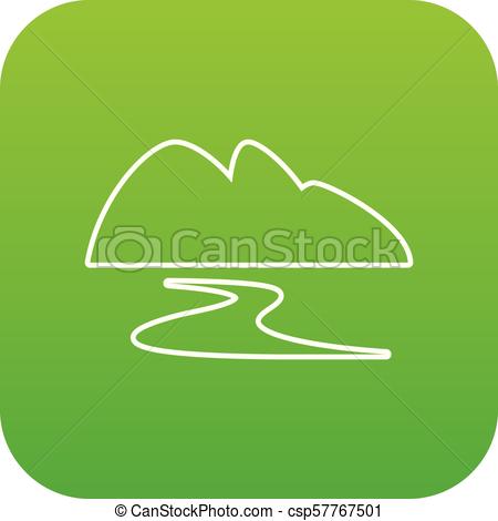 450x470 New Gold Mine Icon Green Vector Isolated On White Background