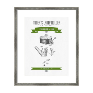 300x300 Gold Washing Pan Patent Drawing From Framed Print