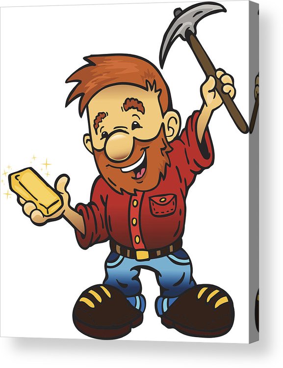 577x750 Happy Gold Miner Acrylic Print