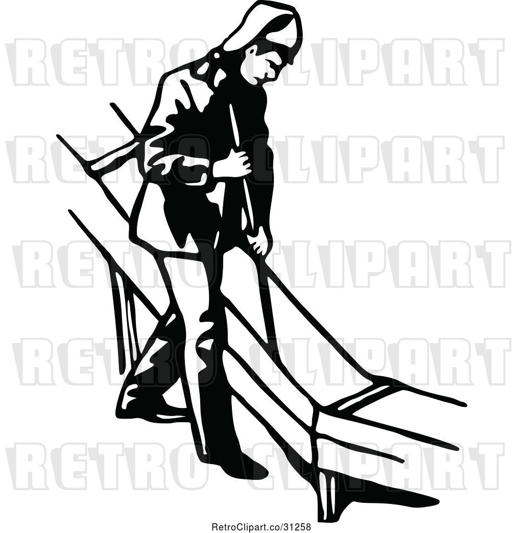 1024x1044 vector clip art of retro klondiker gold rush miner guy