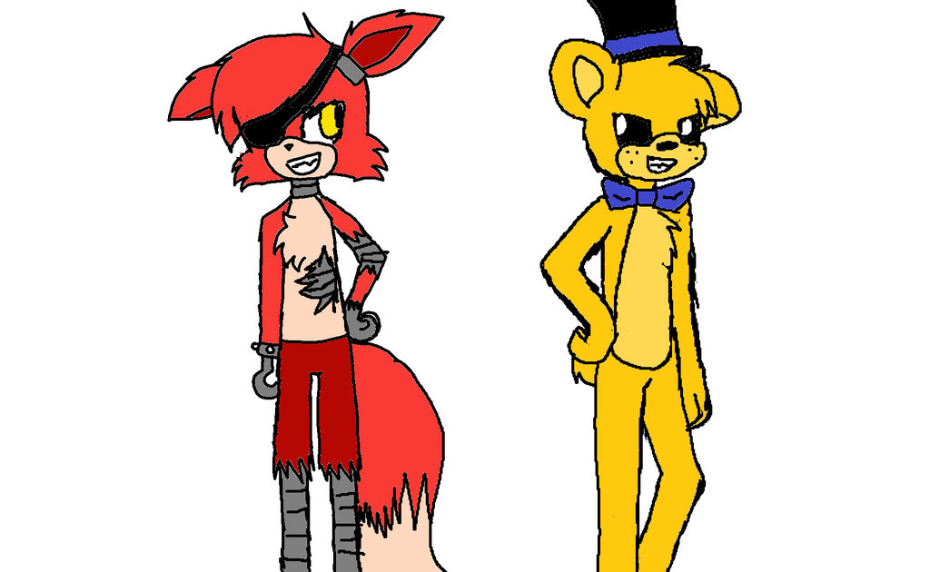 1024x630 Tried Drawing Foxy And Golden Freddy