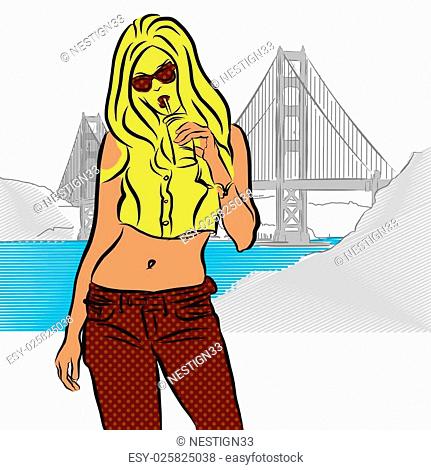 431x470 Girl Golden Gate Bridge Stock Photos And Images Age Fotostock