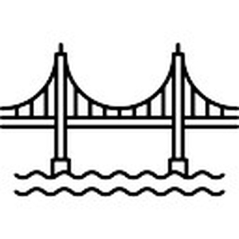 338x338 Golden Gate Bridge Clipart Black And White