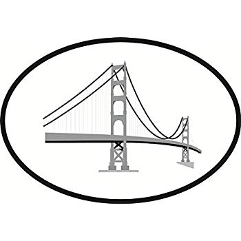350x350 Golden Gate Euro Oval Bumper Sticker Automotive