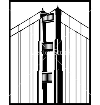 380x400 Golden Gate Bridge Vector Vectors Line Art Vector, Golden Gate