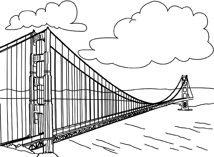 720x529 Coloring Pont Golden Gate Picture