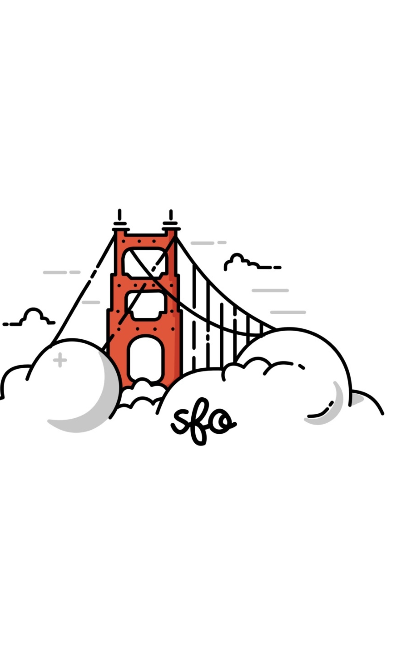 1280x2120 Download Minimalist Golden Gate Bridge
